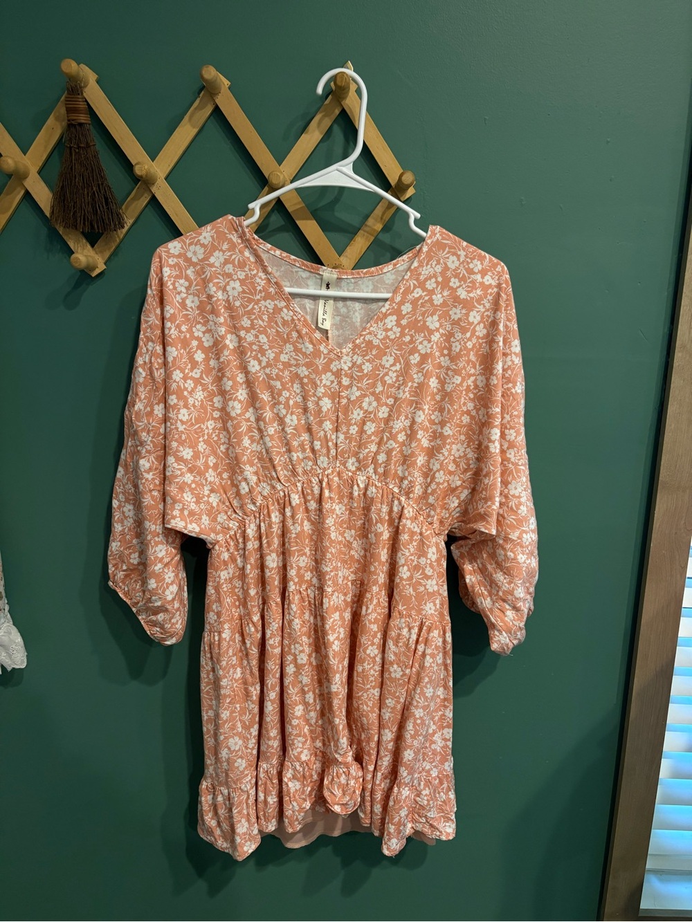 Vanilla Bay Coral Floral V-Neck Tunic